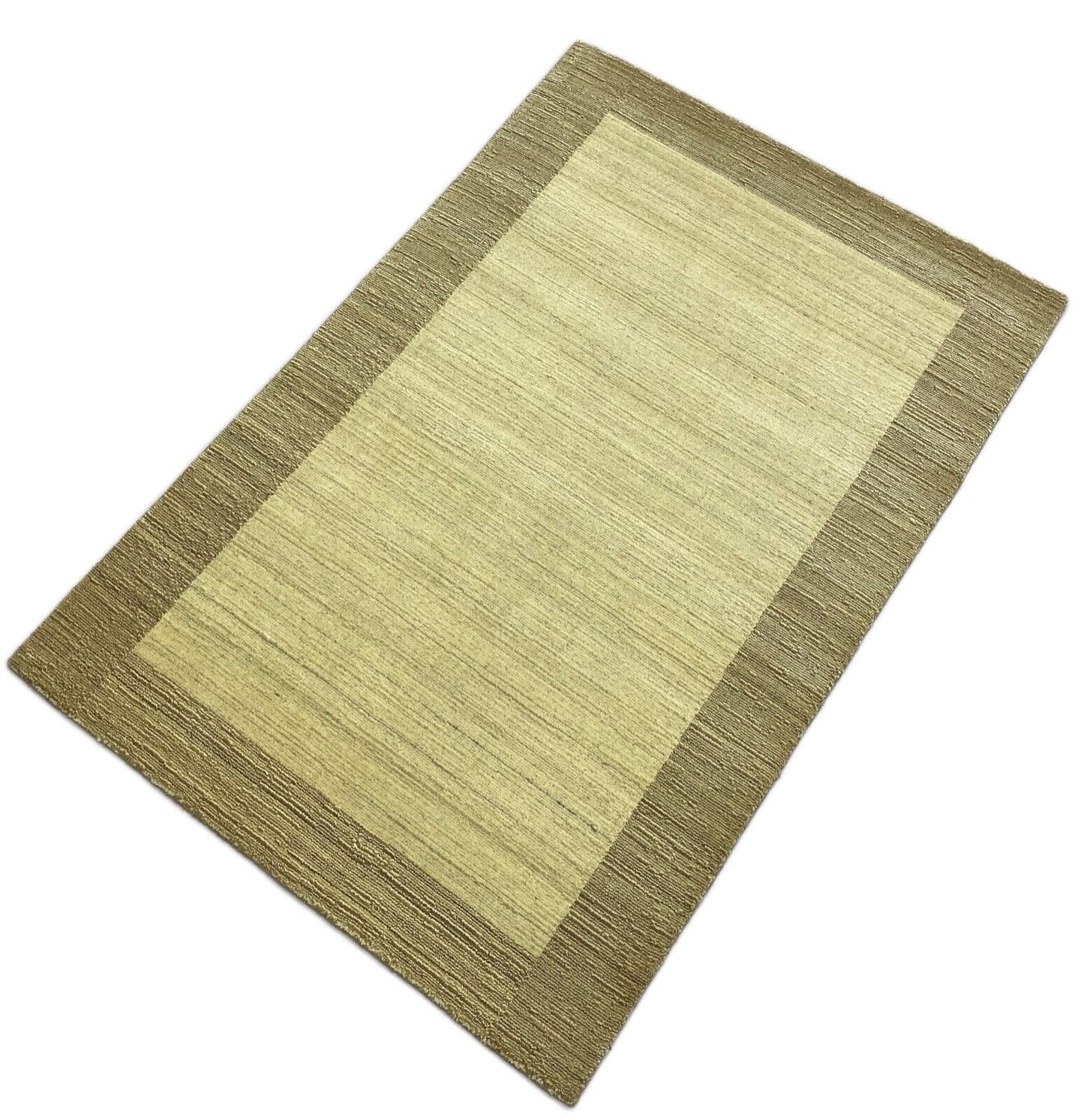 Gabbeh Teppich 100% Wolle Beige loom lori Handgewebt 120x178 cm S37
