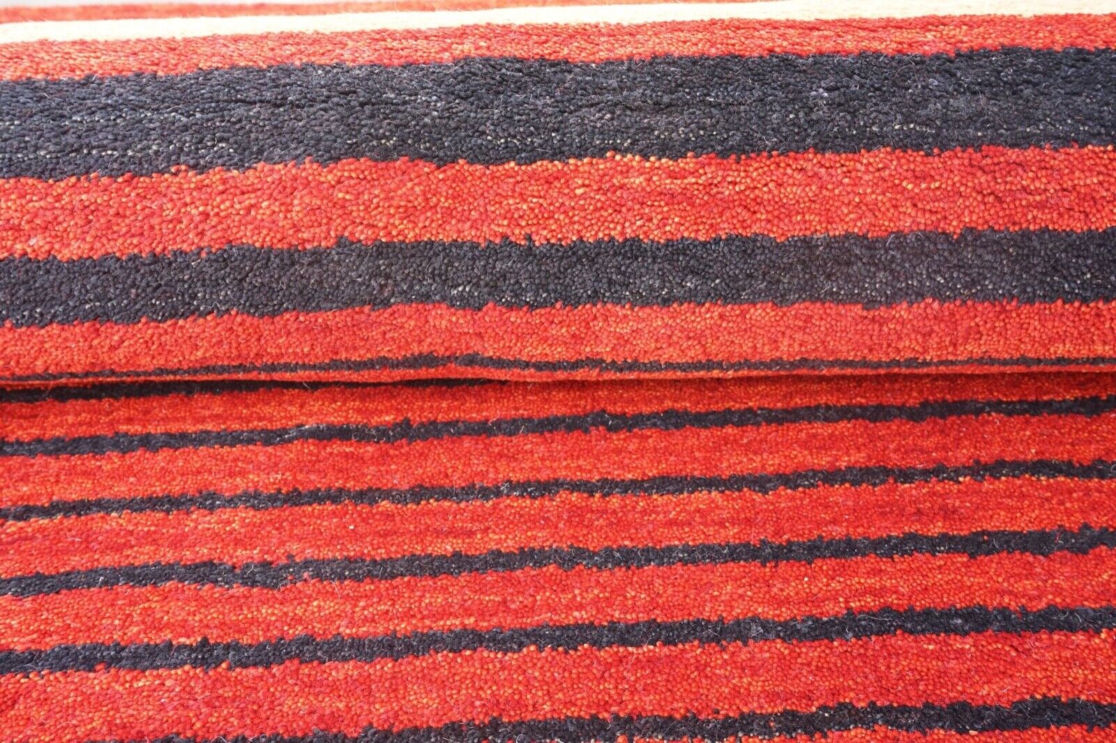 Rot Orange Beige 140X200 cm Teppich 100% Wolle Orientteppich Handgetuftet HT619