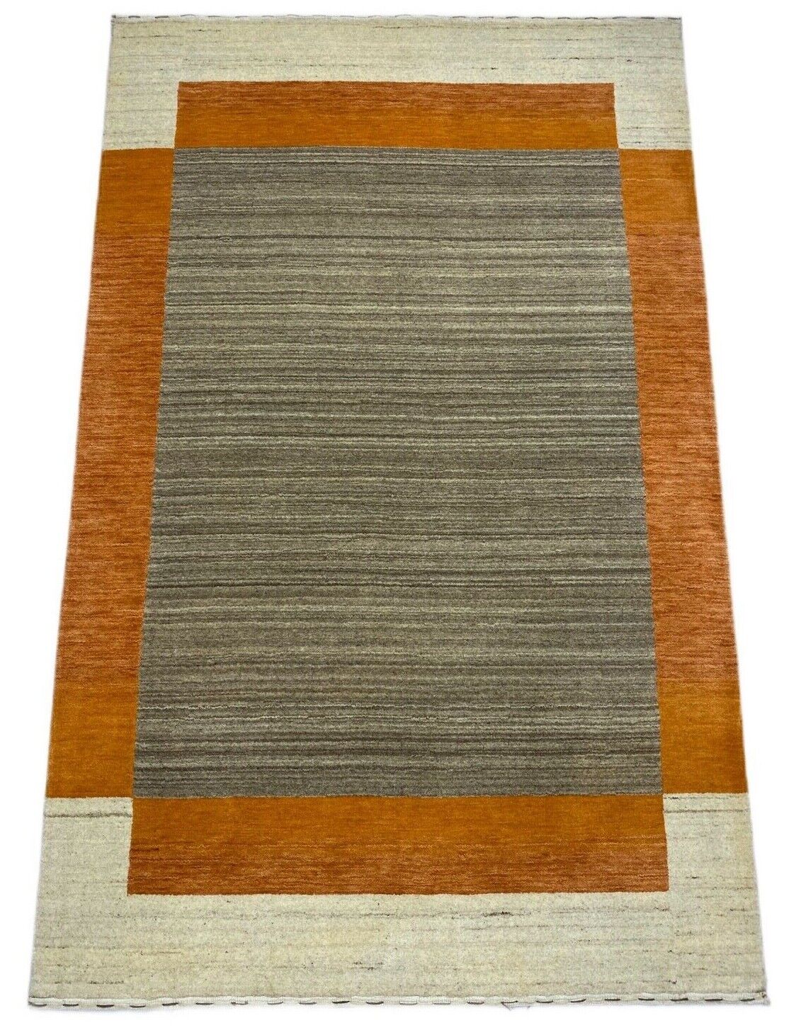 Teppich 100% Wolle Braun Beige Orange Gabbeh lori Handgewebt 125x181 cm S100
