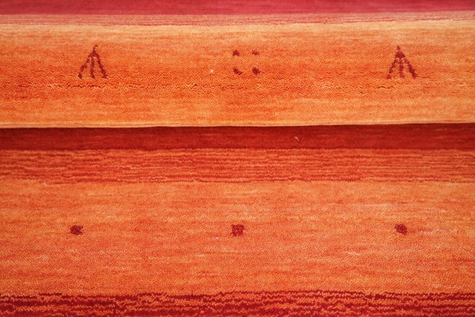 Gabbeh Teppich Rot Orange 100% Wolle 142x198 cm Handgewebt Lori Lr451