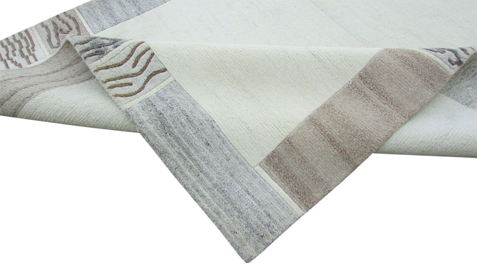 Nepal Teppich Handgeknüpft Beige 100% Wolle Orientteppich Braun 170X235 cm N-146