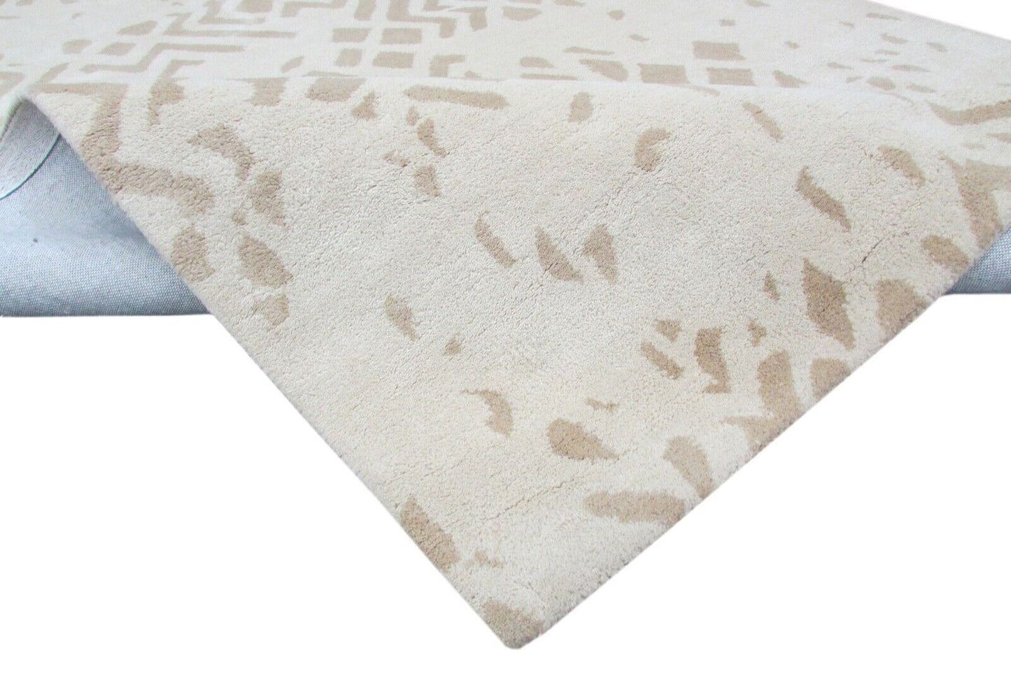 Wolle Teppich 100% Wolle Beige 160X230 cm Handarbeit Handgetuftet T826