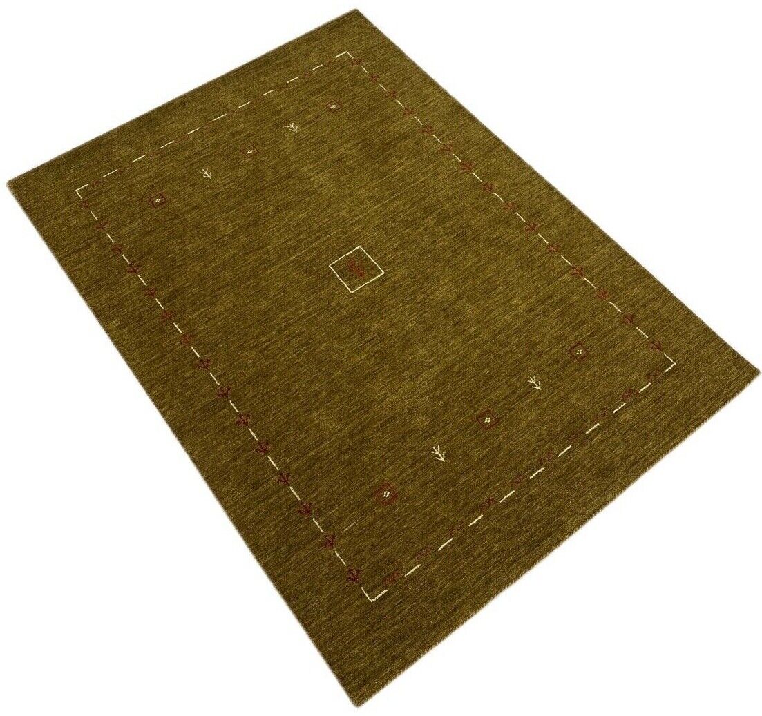 Wohnzimmer Braun Gabbeh Teppich 100% Wolle 175x240 cm Orient Handgewebt W9