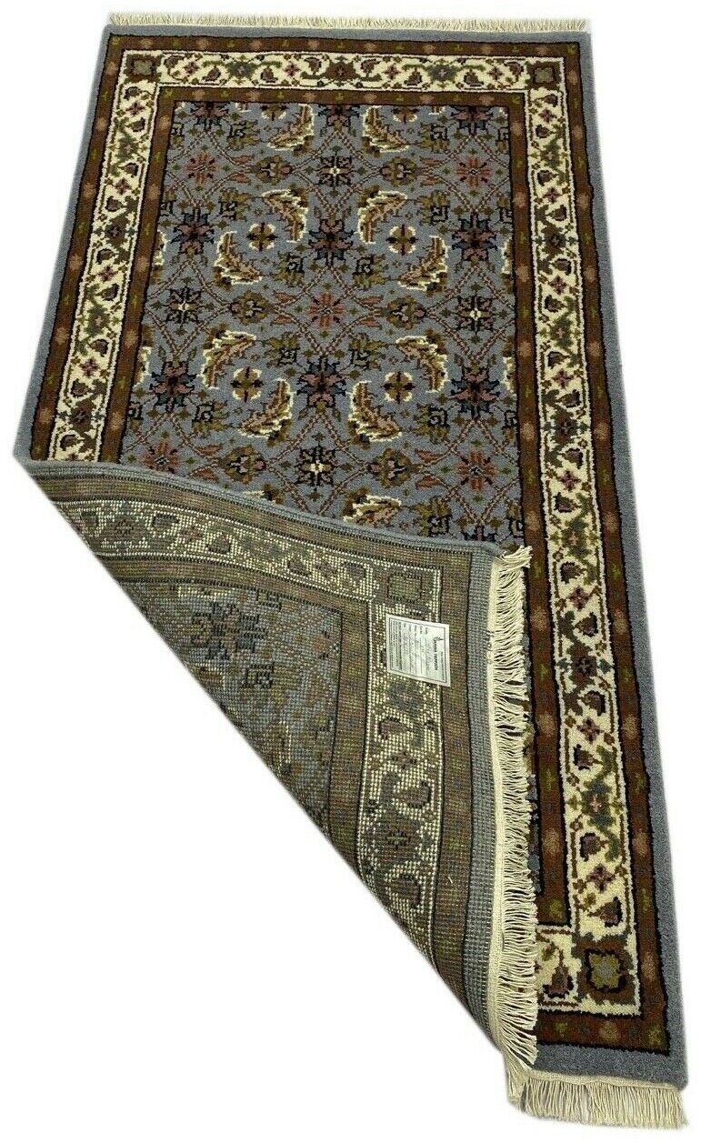 Hell Blau Teppich Wolle Handgeknüpft Orientteppich 100% Schurwolle 90X170 cm D10