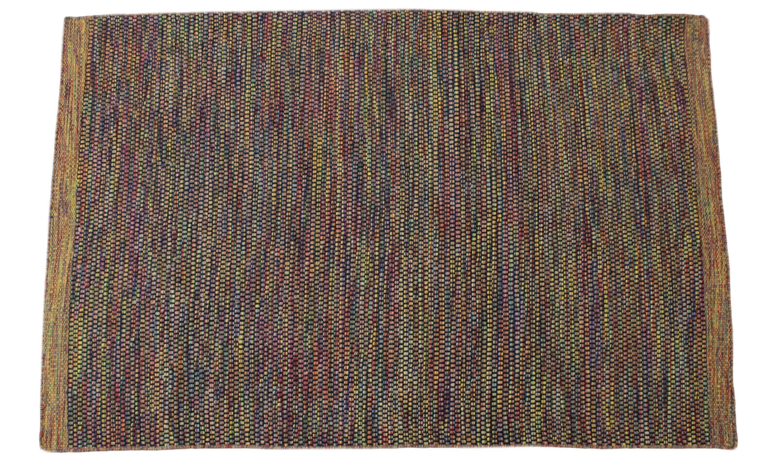 Wohnzimmer 100% wolle Teppich Flachgewebe Bunt Orange Gold 120x180 cm Kilim