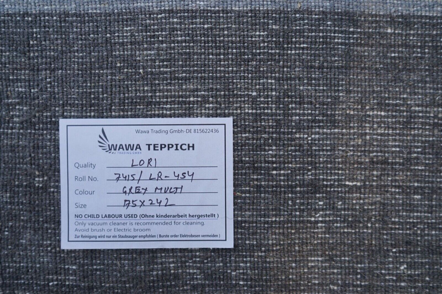 Gabbeh Teppich Grau Beige 100% Wolle 170x240 cm Handgewebt Orientteppich Lr454