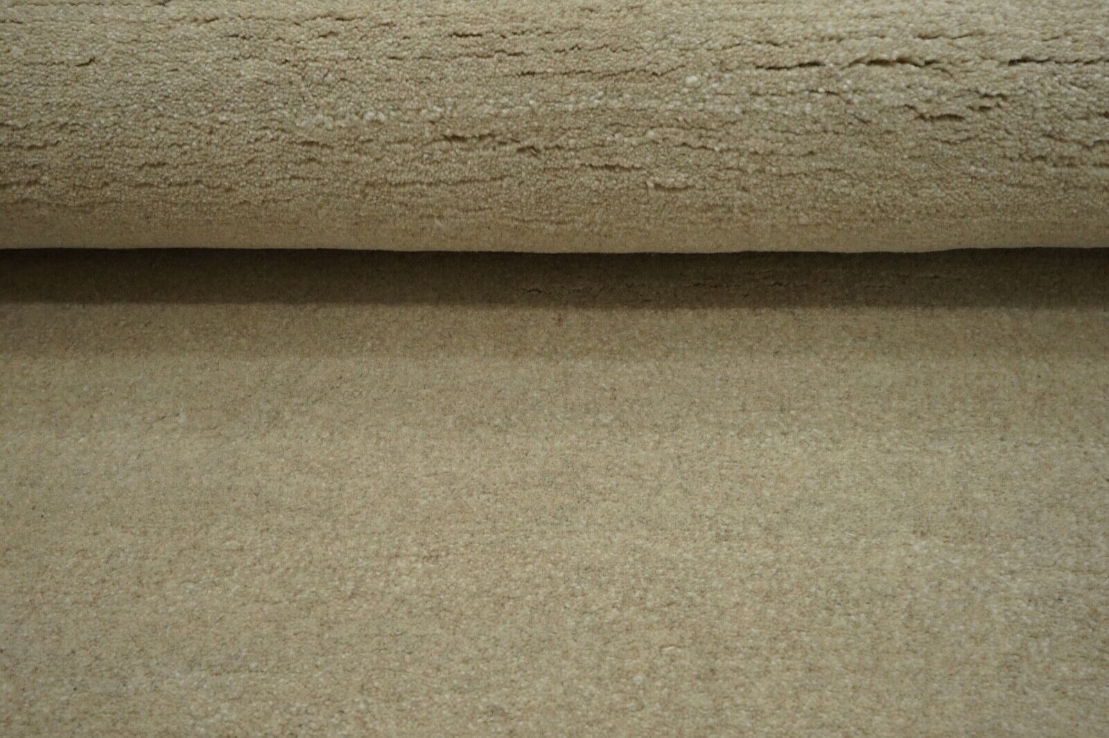 Nepal Teppich Handgeknüpft Beige 100% Wolle Orientteppich 125x181 cm N755