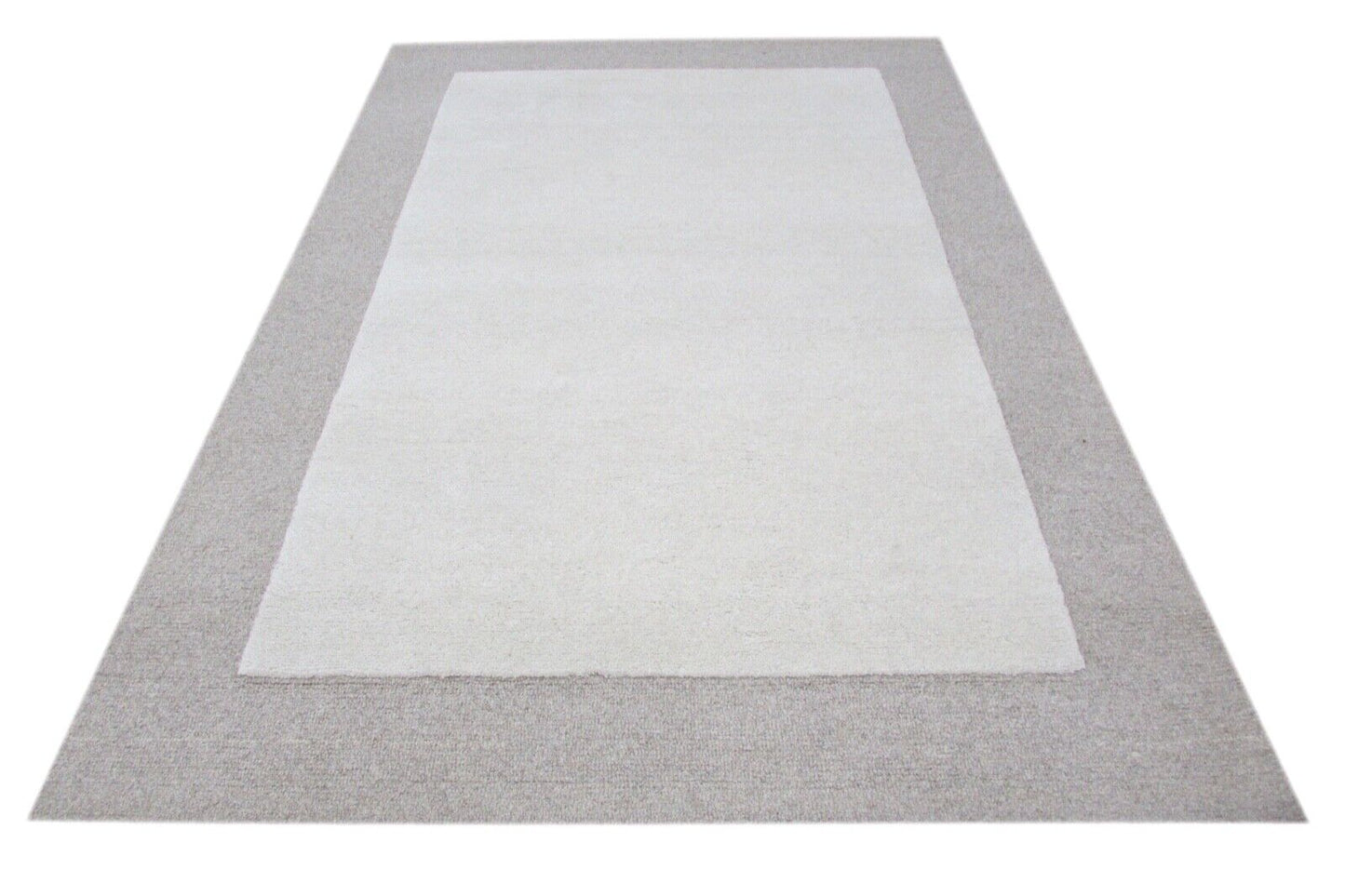 Handarbeit Beige Grau Teppich 100% Wolle 160X230 cm Handgetuftet T819