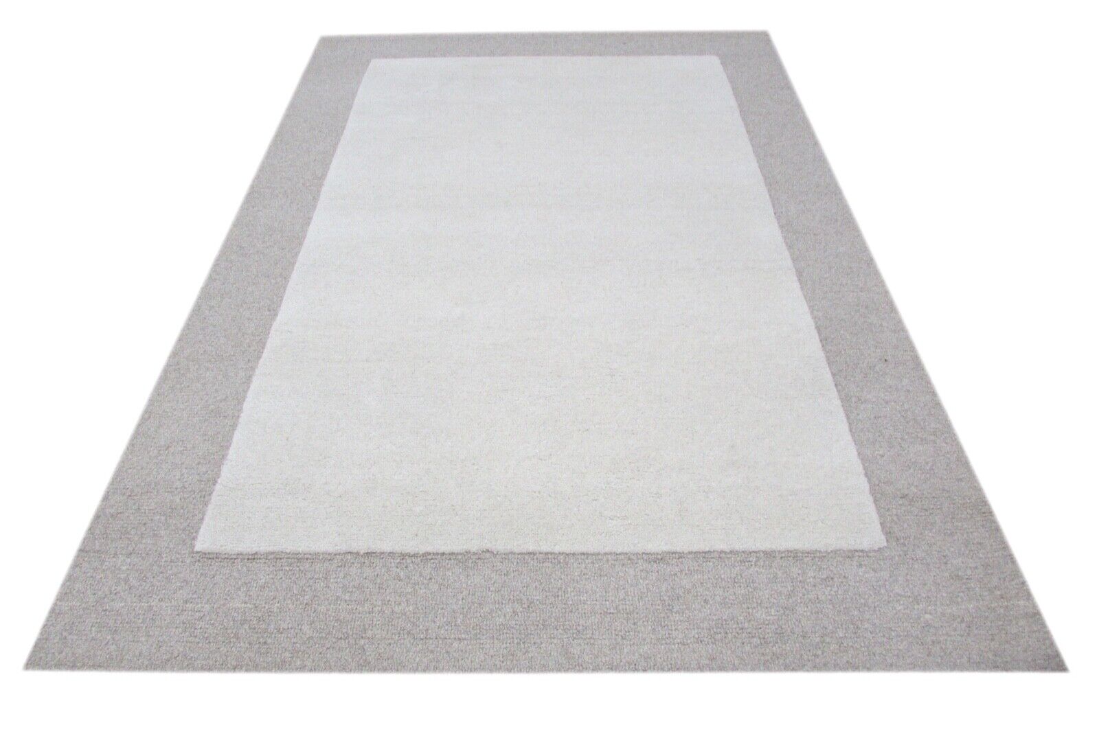 Handarbeit Beige Grau Teppich 100% Wolle 160X230 cm Handgetuftet T819 