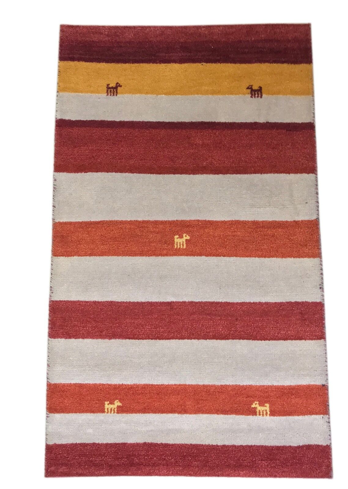 Gabbeh Teppich 90x150 cm Handgeknüpft Orientteppich 100% Wolle  G70_R377