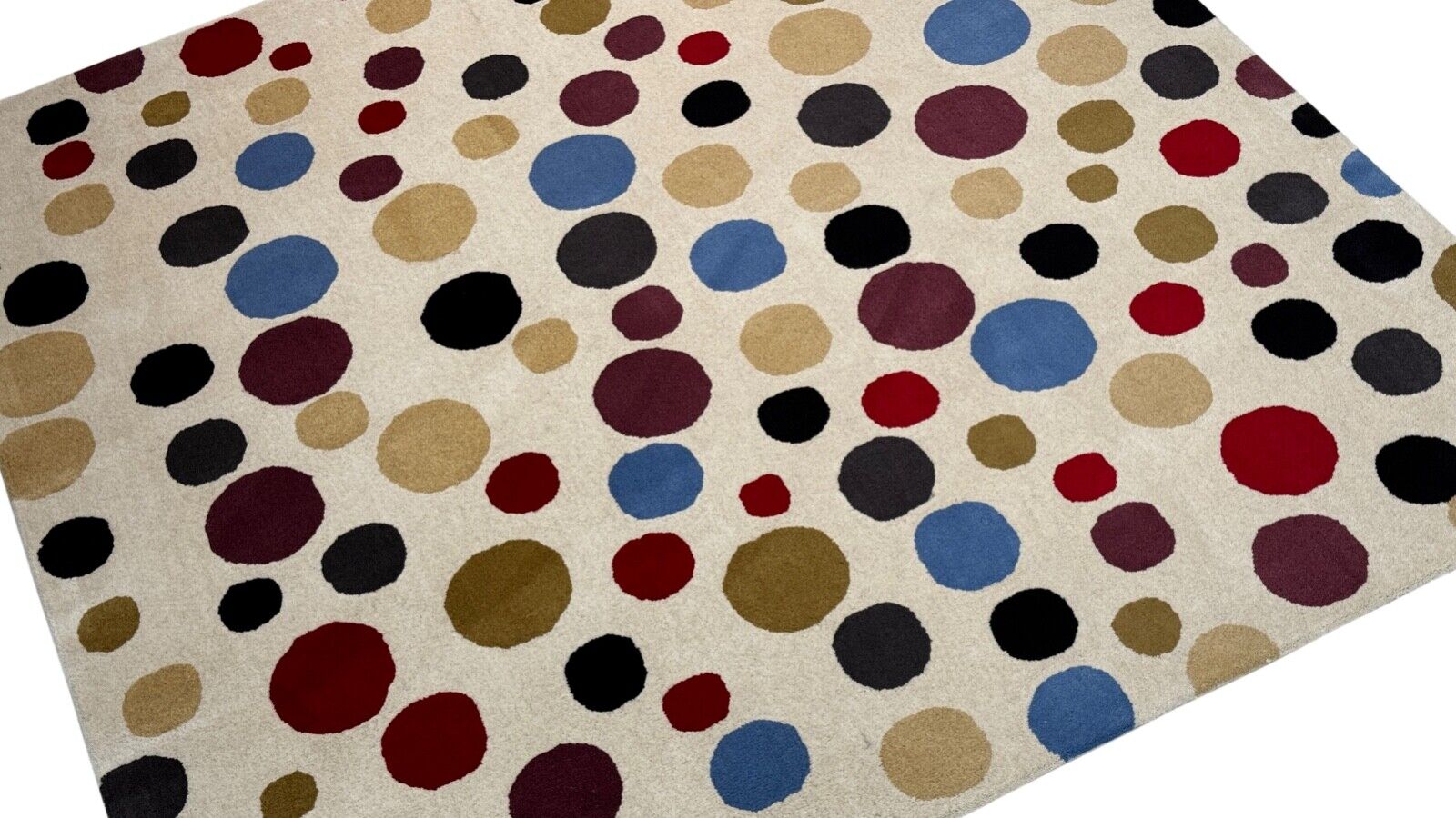 Wohnzimmer Teppich 100% Wolle Beige 200X200 cm Orientteppich Handgewebt CD 2