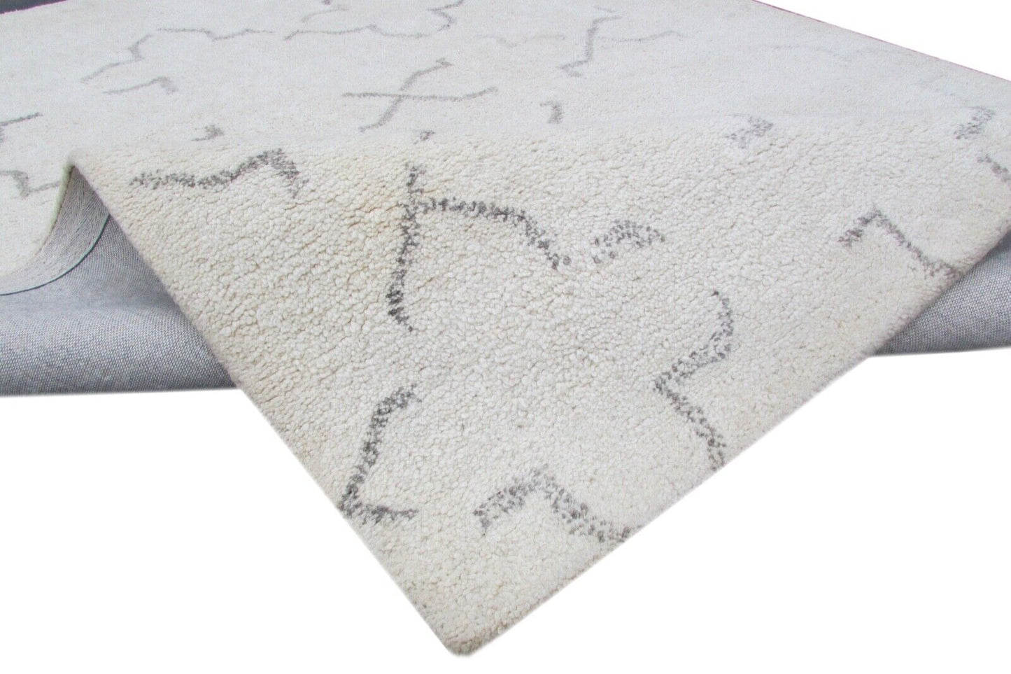 Elfenbeinfarbe Teppich 100% Wolle Beige 160X230 cm Handarbeit Handgetuftet T850