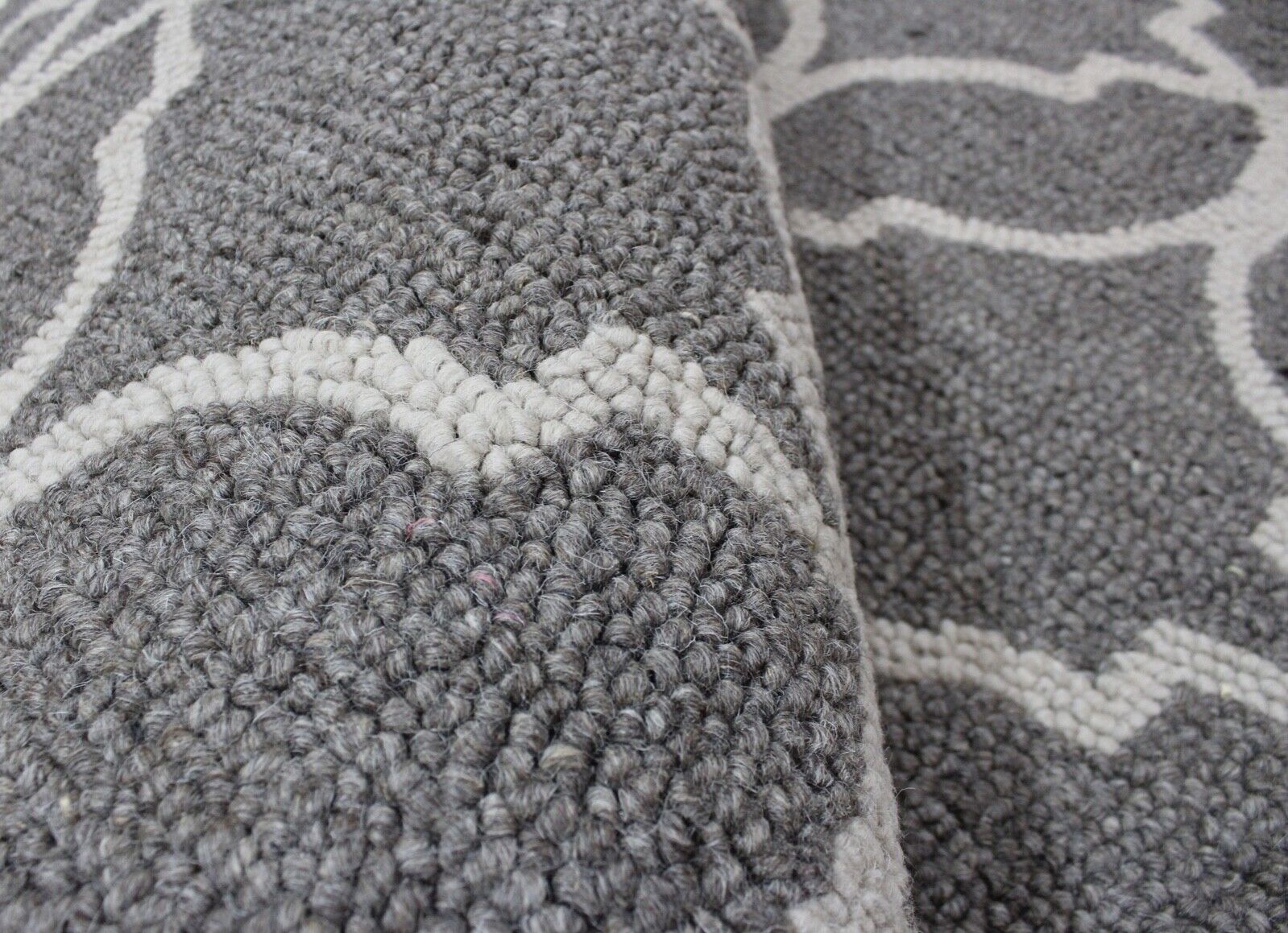 Kilimas, 100 % vilna, antracito pilka, smėlio spalvos, rankų darbo, rytietiškas kilimas, 150 x 240 cm