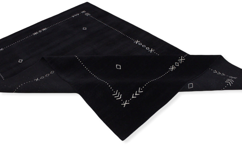 Tappeto Gabbeh Nero 100% Lana Fatto a Mano 200x300 cm Tappeto Orientale 