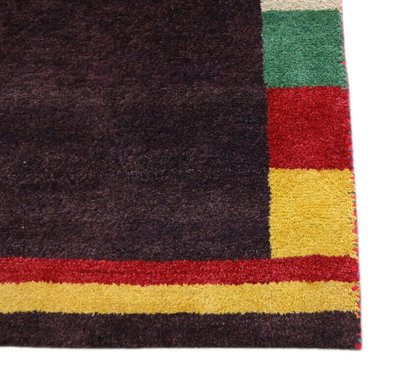 Gabbeh Teppich Handgeknüpft 100% Wolle Braun Orientteppich 117X185 CM M81