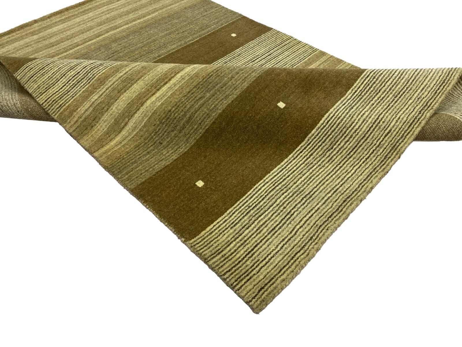 Gabbeh Teppich 100% Wolle Braun Beige loom lori Handgewebt 128x182 cm S140