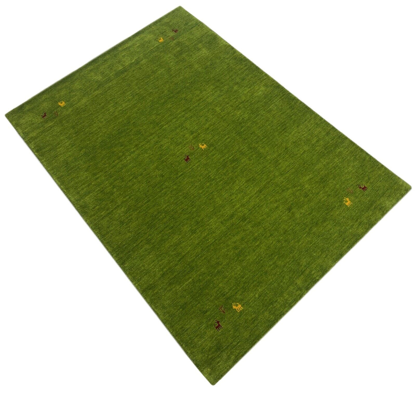 Grün Wohnzimmer Gabbeh Teppich 100% Wolle 170x240 cm Handgewebt WR81