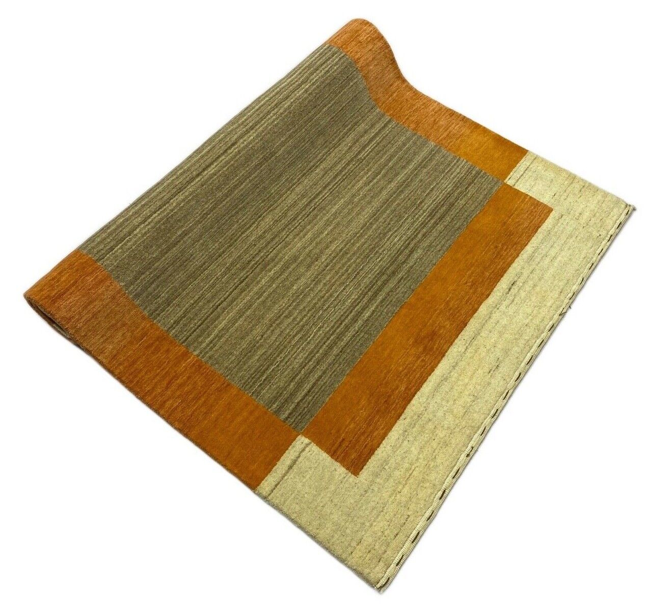 Teppich 100% Wolle Braun Beige Orange Gabbeh lori Handgewebt 125x181 cm S100