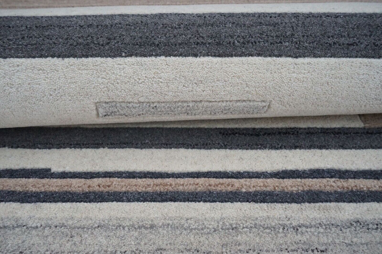 Teppich 100% Wolle Beige Braun Grau 160X230 cm Orientteppich Handgetuftet HT370