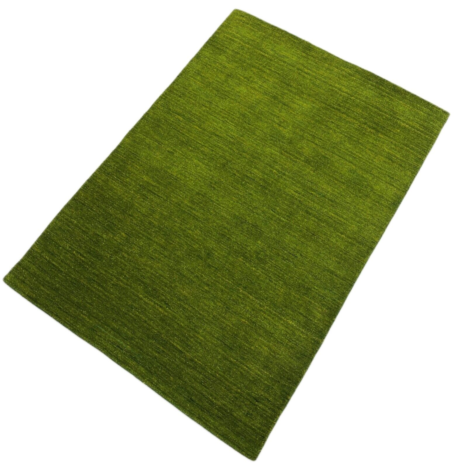 Tapis Gabbeh vert, 100 % laine, métier à tisser lori, tissé à la main, 124 x 177 cm, S10