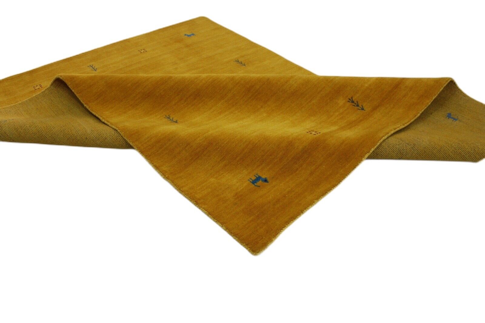 Wohnzimmer Gold Gabbeh Teppich 100% Wolle 170x240 cm Orient Handgewebt WR7