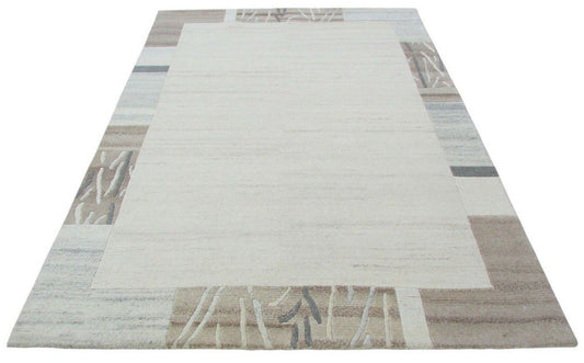 Nepal Teppich Handgeknüpft Braun Beige 100% Wolle Orientteppich 161x228 cm N-52