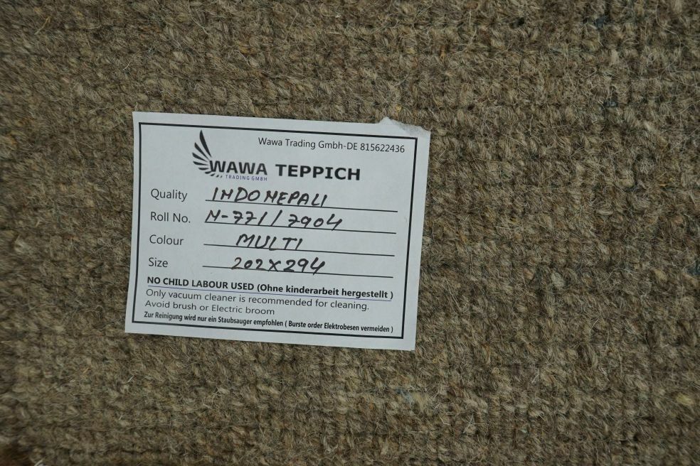 Nepal Teppich Handgeknüpft 100% Wolle Braun Beige Grau Orient 200X295 cm N771