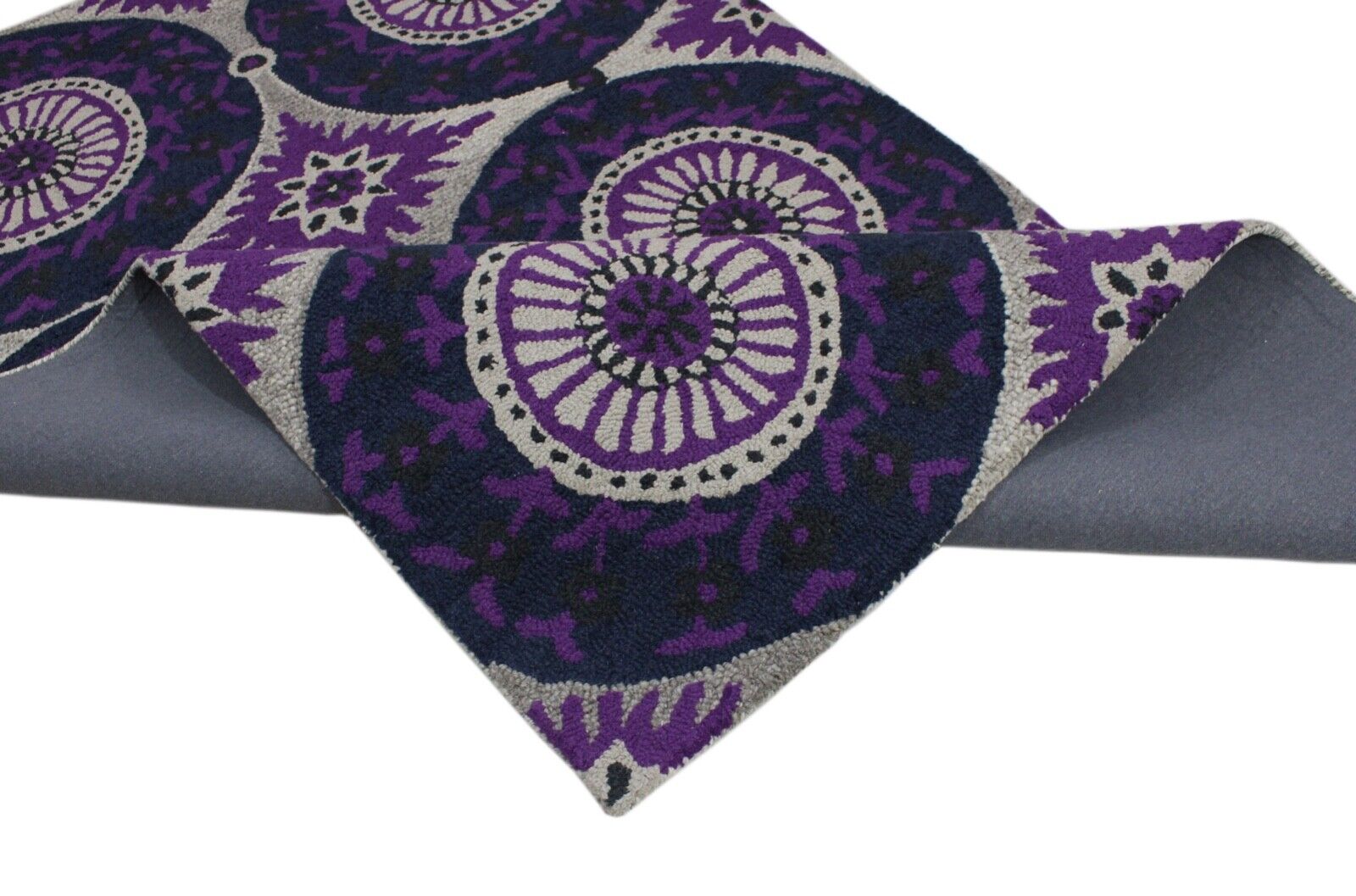 Teppich 100% Wolle Lila Beige Orientteppich 150X240 cm Handgetuftet MH955