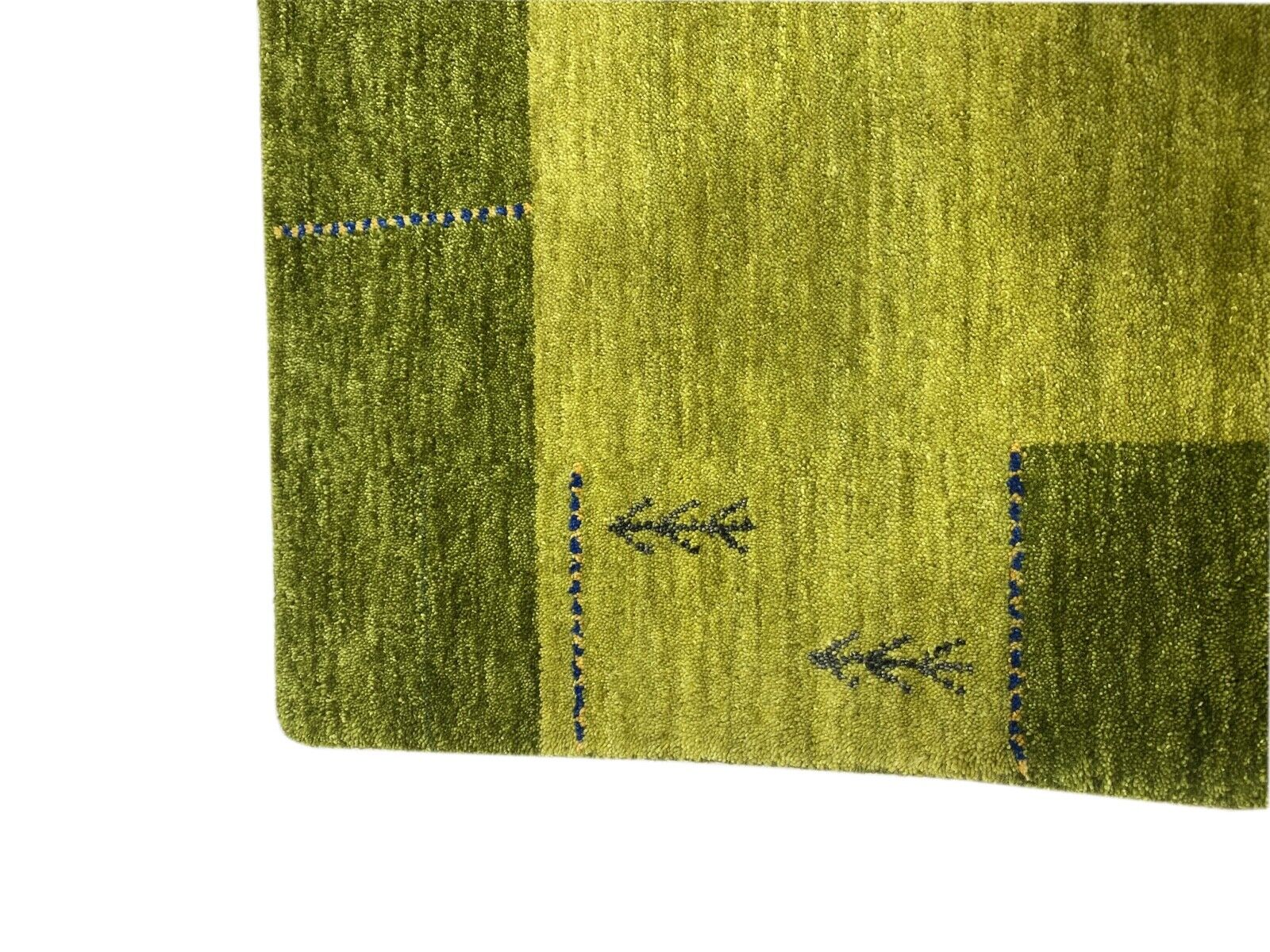 Preproga Gabbeh zelena, 100 % volna, ročno tkana orientalska preproga Lori 125 x 180 cm WR110