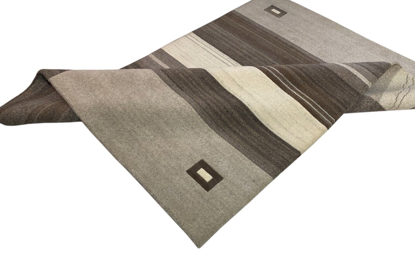 Indo Nepal Teppich Handgeknüpft Grau Beige Braun 170X235 cm Wolle Orientteppich