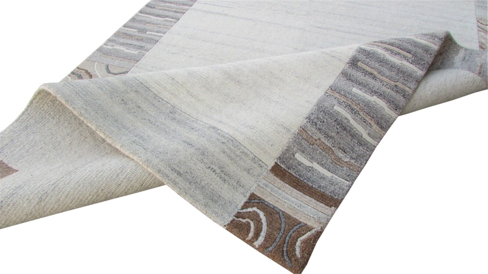 Nepal Teppich Handgeknüpft Béžová 100% Wolle Orientteppich Braun 165X222 cm N-143