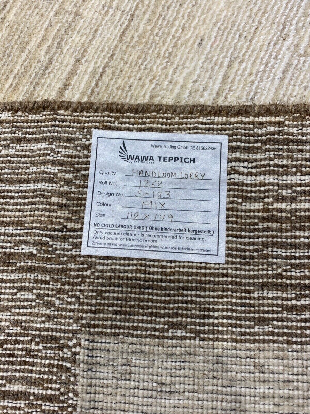 Teppich Gabbeh Beige Braun Wolle Viskose loom lori Handgewebt 118x179 cm S183