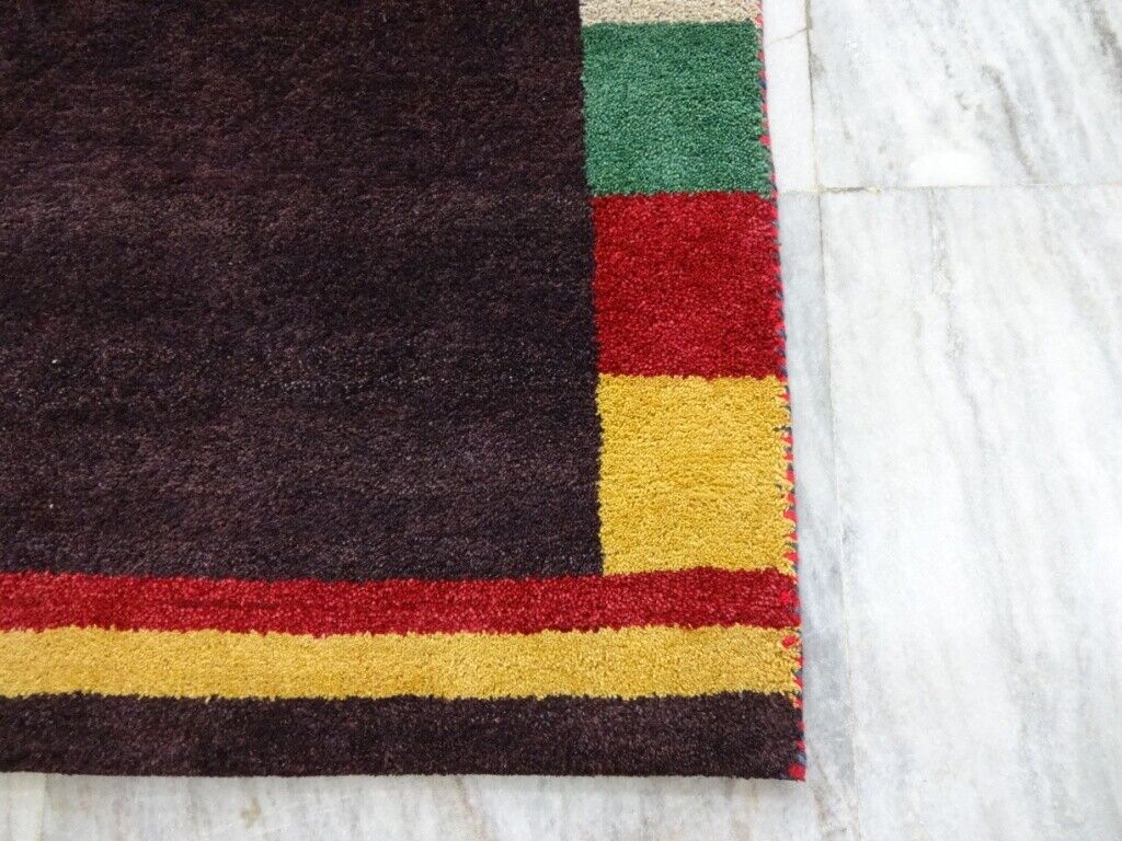 Gabbeh Teppich Handgeknüpft 100% Wolle Braun Orientteppich 117X185 CM M81
