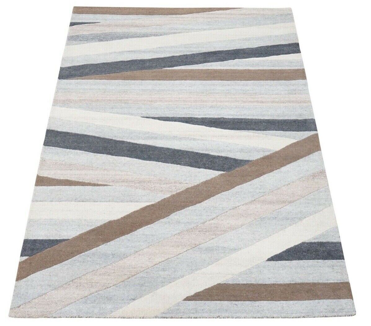 Beige Braun Teppich 100% Wolle 160X230 cm Orientteppich Handgetuftet HT412