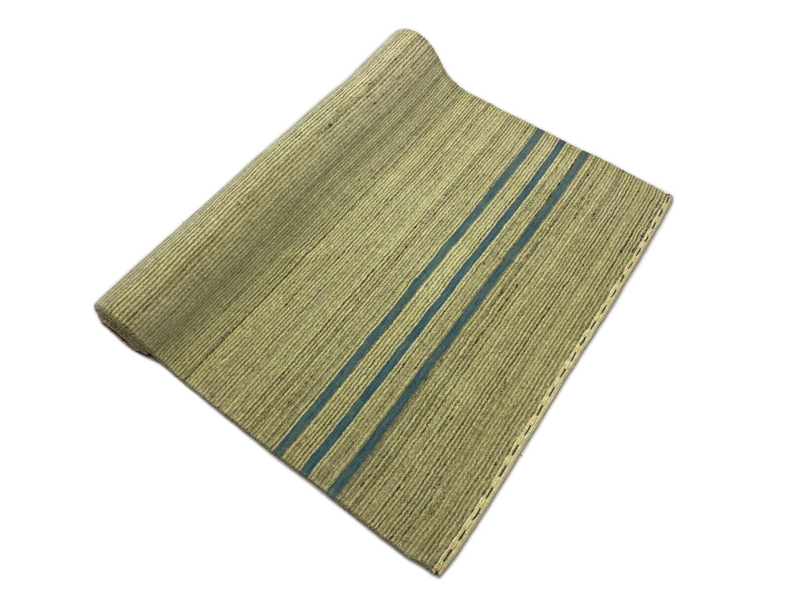 Teppich 100% Wolle Beige Grau Gabbeh lori Handgewebt 123x186 cm Naturwolle S102