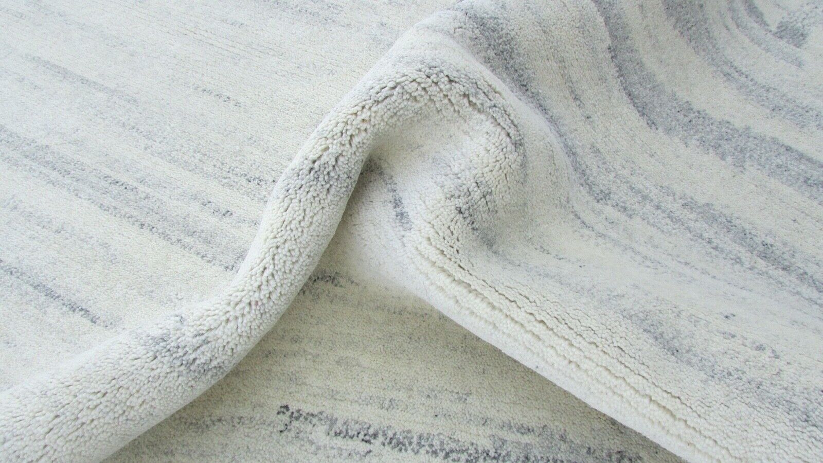 Nepal Teppich Handgeknüpft Grau Beige 100% Wolle Orientteppich 160x230 cm N-64