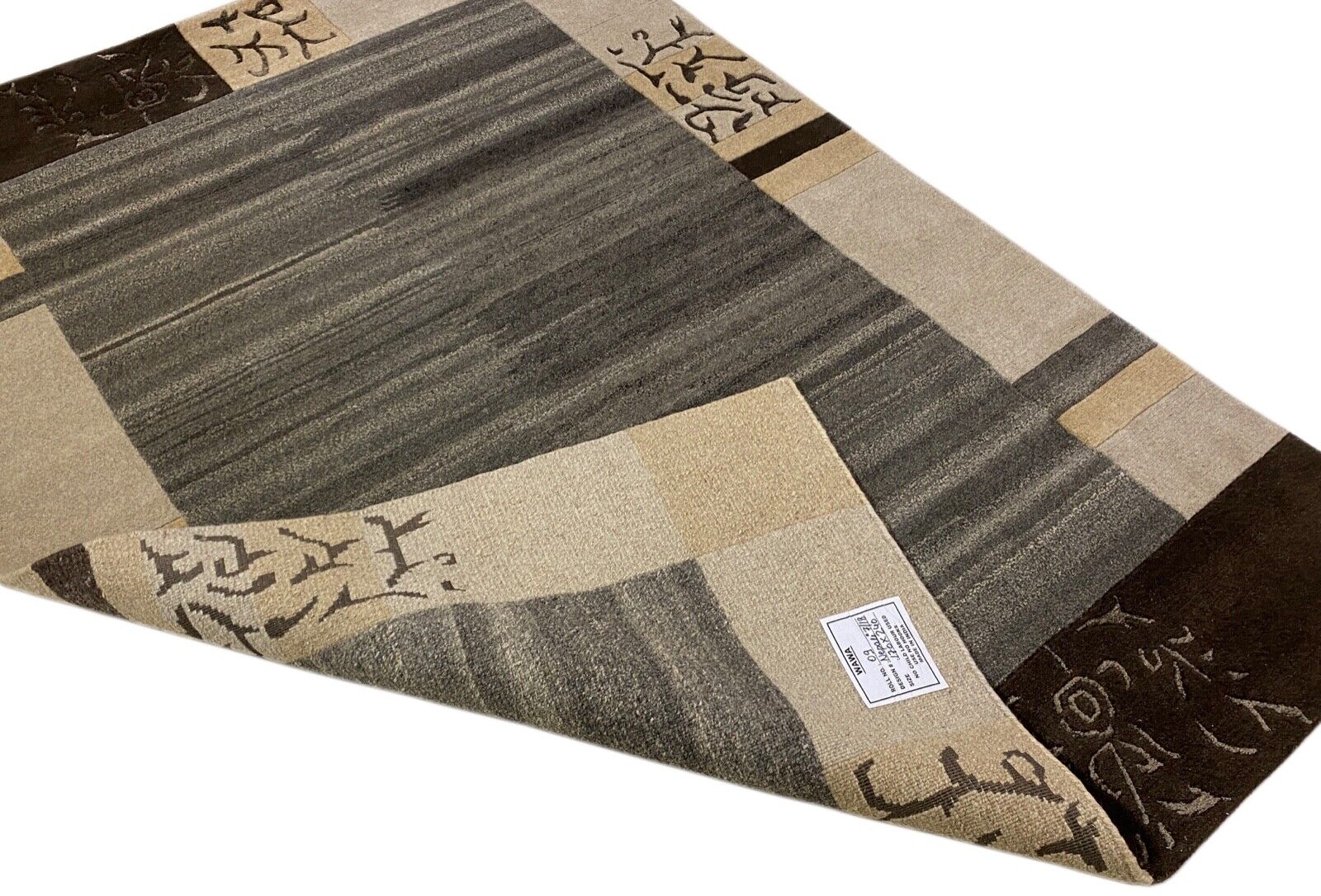 Teppich Handgeknüpft Indo Nepal Naturfarben Grau Beige Braun 170X240 cm Wolle