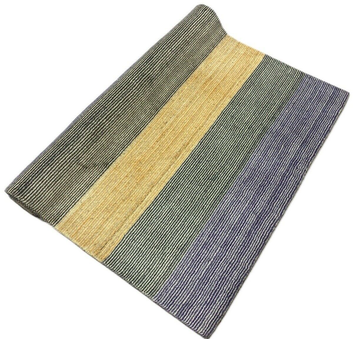 Gabbeh tepih, žuti, sivi, ružičasti, vuna, viskoza, Loom Lori, ručno tkan, 120x178 cm, S26