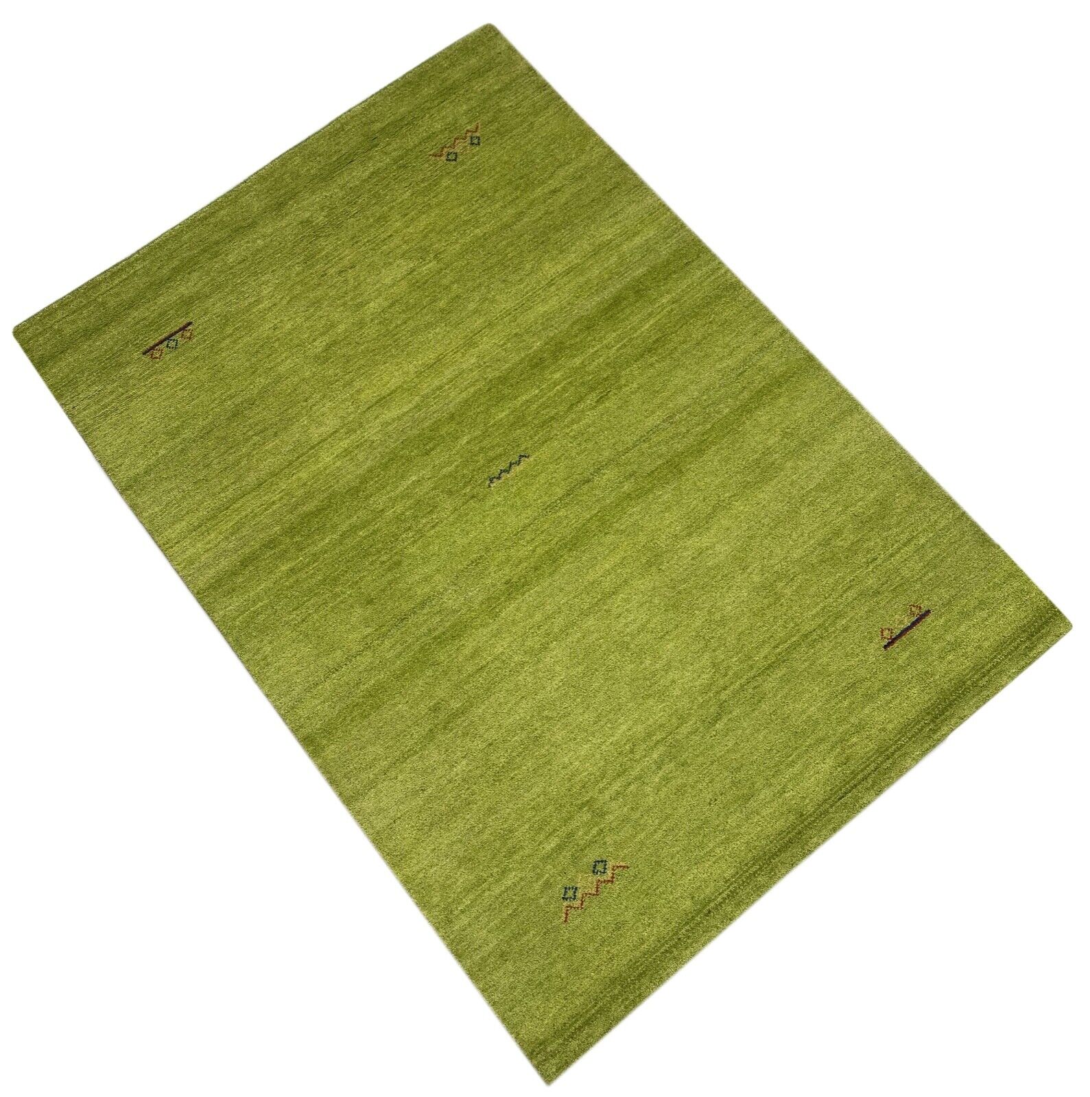 Gabbeh Teppich 100% Wolle Hell Grün Gold Handgeknüpft 170X240 cm WR49