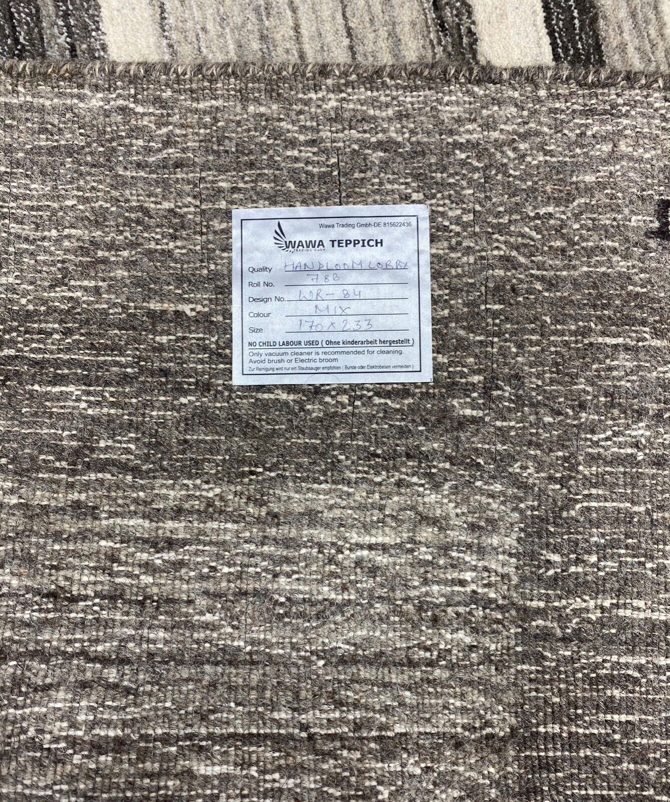 Wohnzimmer Gabbeh Teppich 100% Wolle Beige Grau 170X233 cm Handgewebt WR84