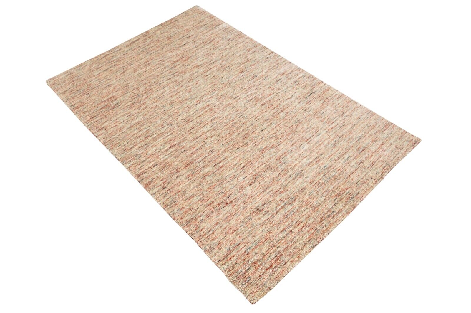 Rot Beige Orange Teppich 120x180 cm Handgewebt 100% Wolle Lori Buff Lr443