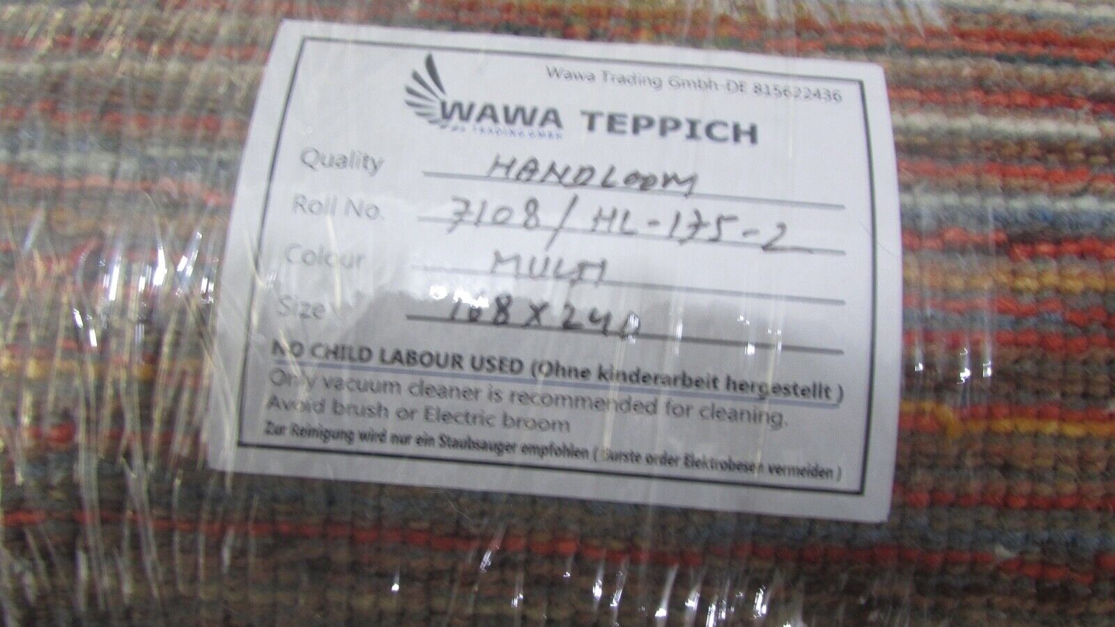 Gabbeh Teppich Orange 100% Wolle Orientteppich Handgefertigt 170X240 CM HL175