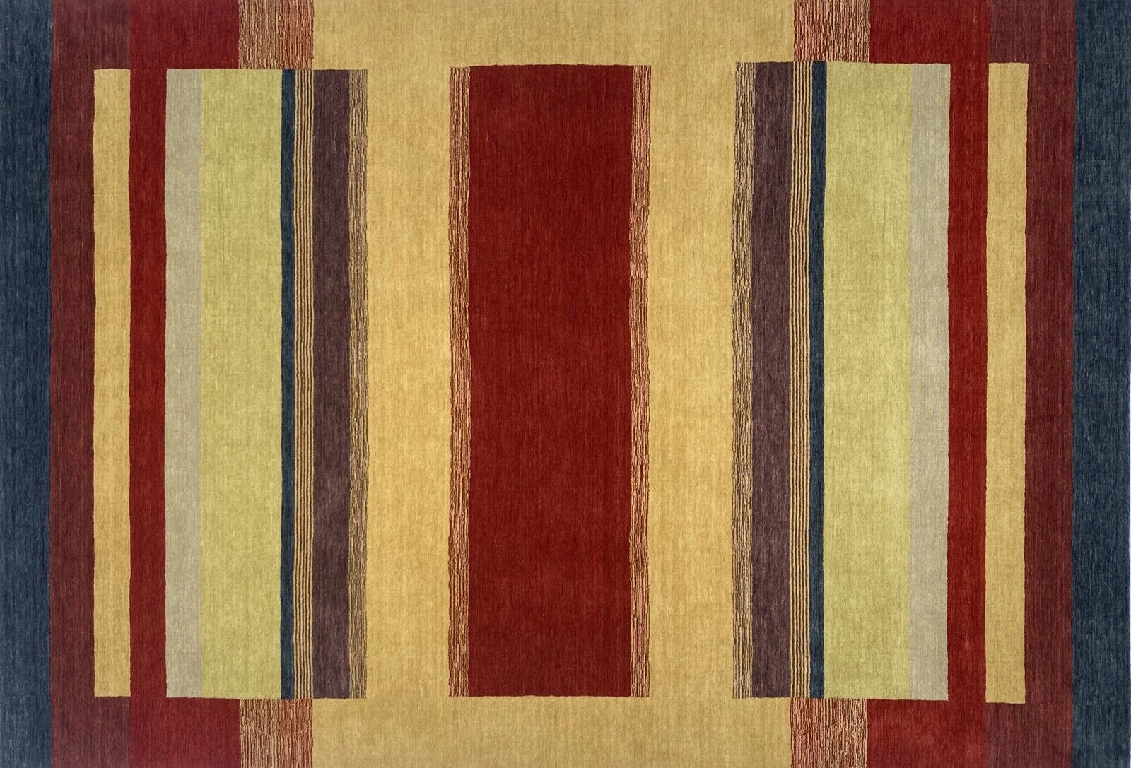 Teppich 100% Wolle 200x300 cm rot Beige grau Handgewebt Gabbeh Orientteppich