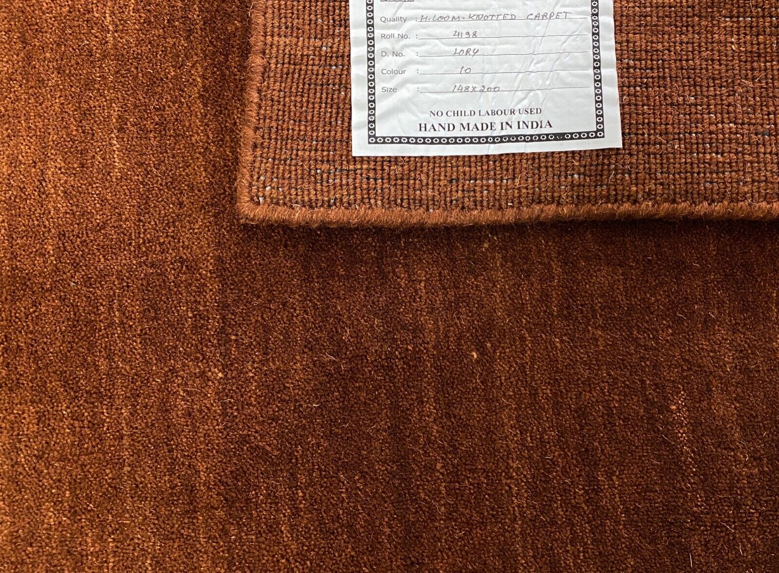 Gabbeh Braun Teppich Handgefertig 100% Wolle Orientteppich 148X200 cm