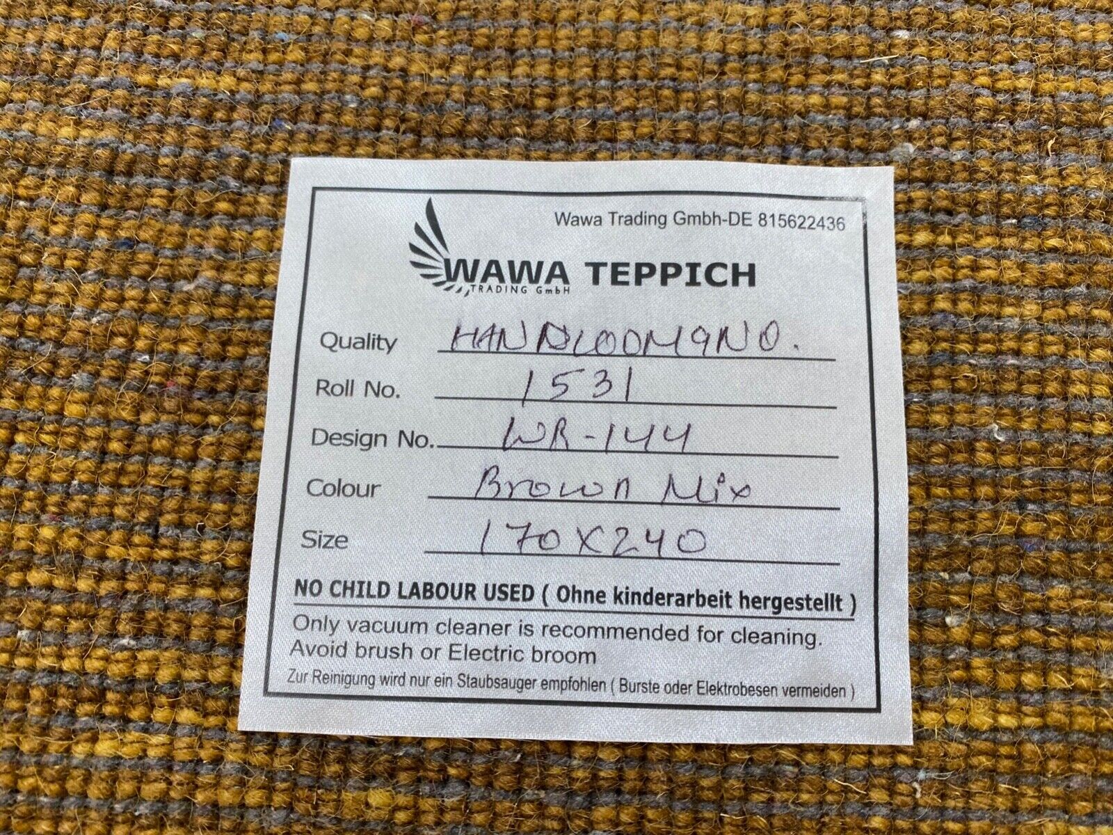 Gabbeh Teppich 100% Wolle Braun Handgefertigt 170X240 cm Loom Lori WR144