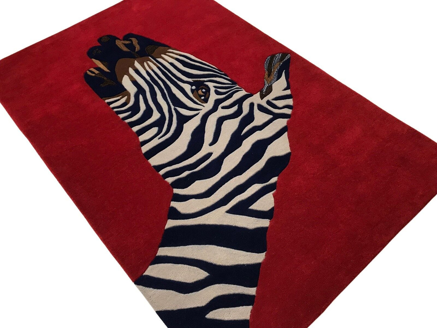 Rot Teppich 120X180 CM Handarbeit 100% Wolle Designer Handgetuftet Zebra Hand