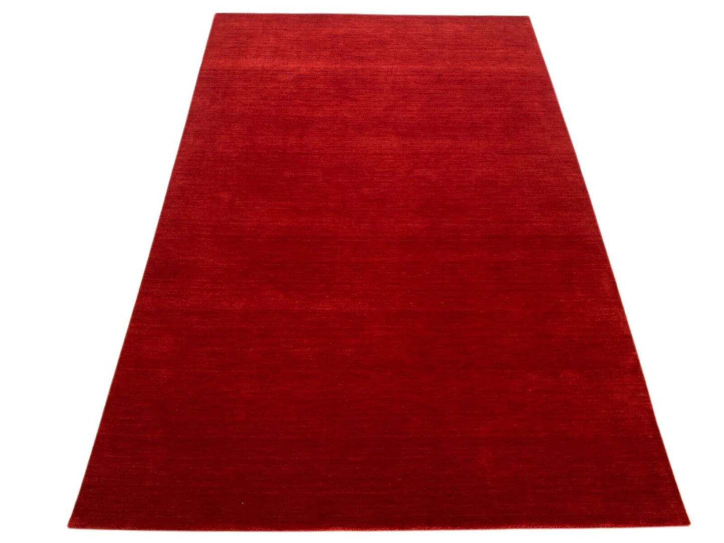 Einfarbig Deko Rot Teppich 100% Wolle 200x300 cm Handgewebt Orientteppich G-543
