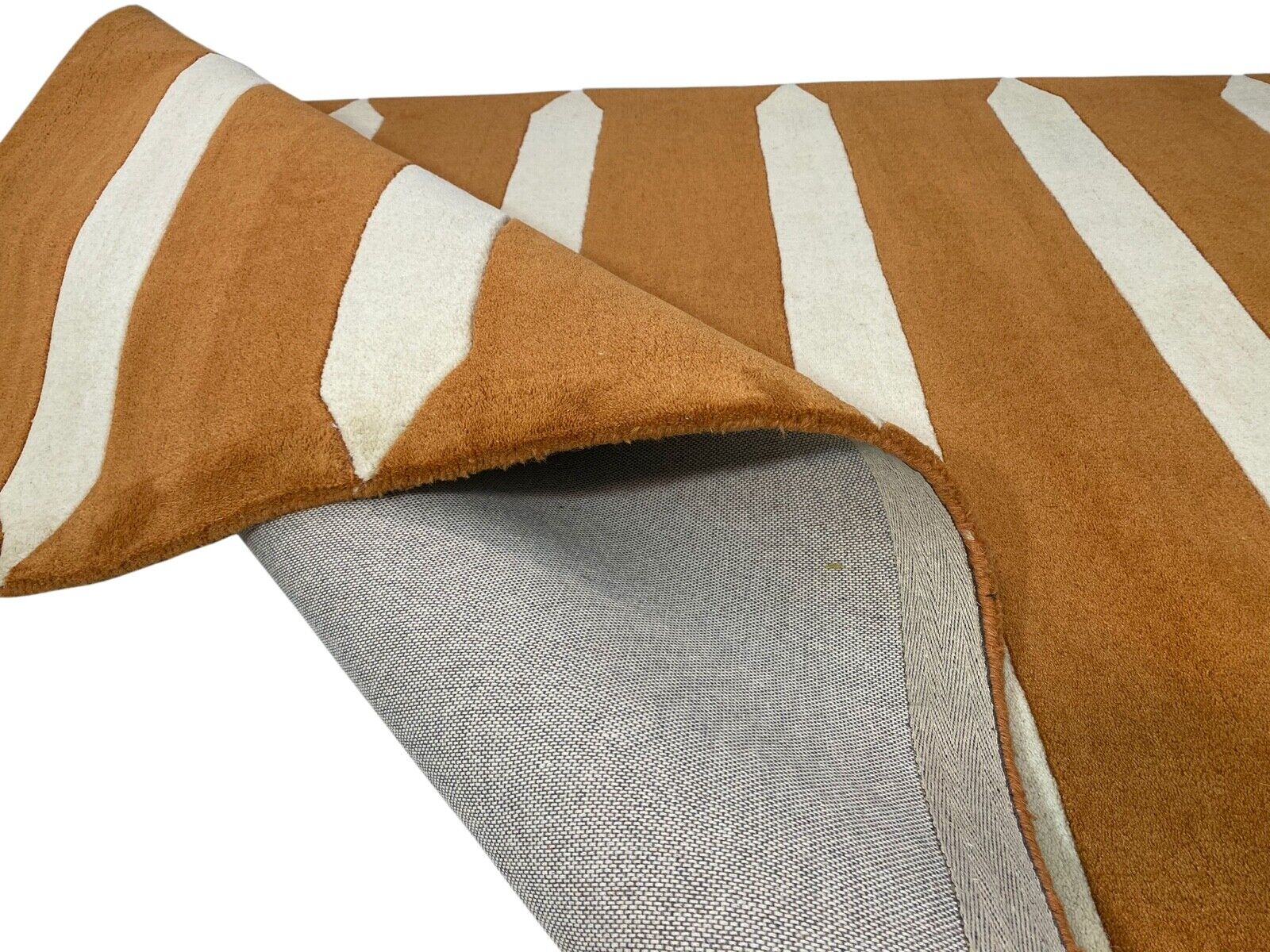 Orientteppich Rost Beige 100% Wolle Handgetuftet Bronzefarbe Teppich 155X245 CM