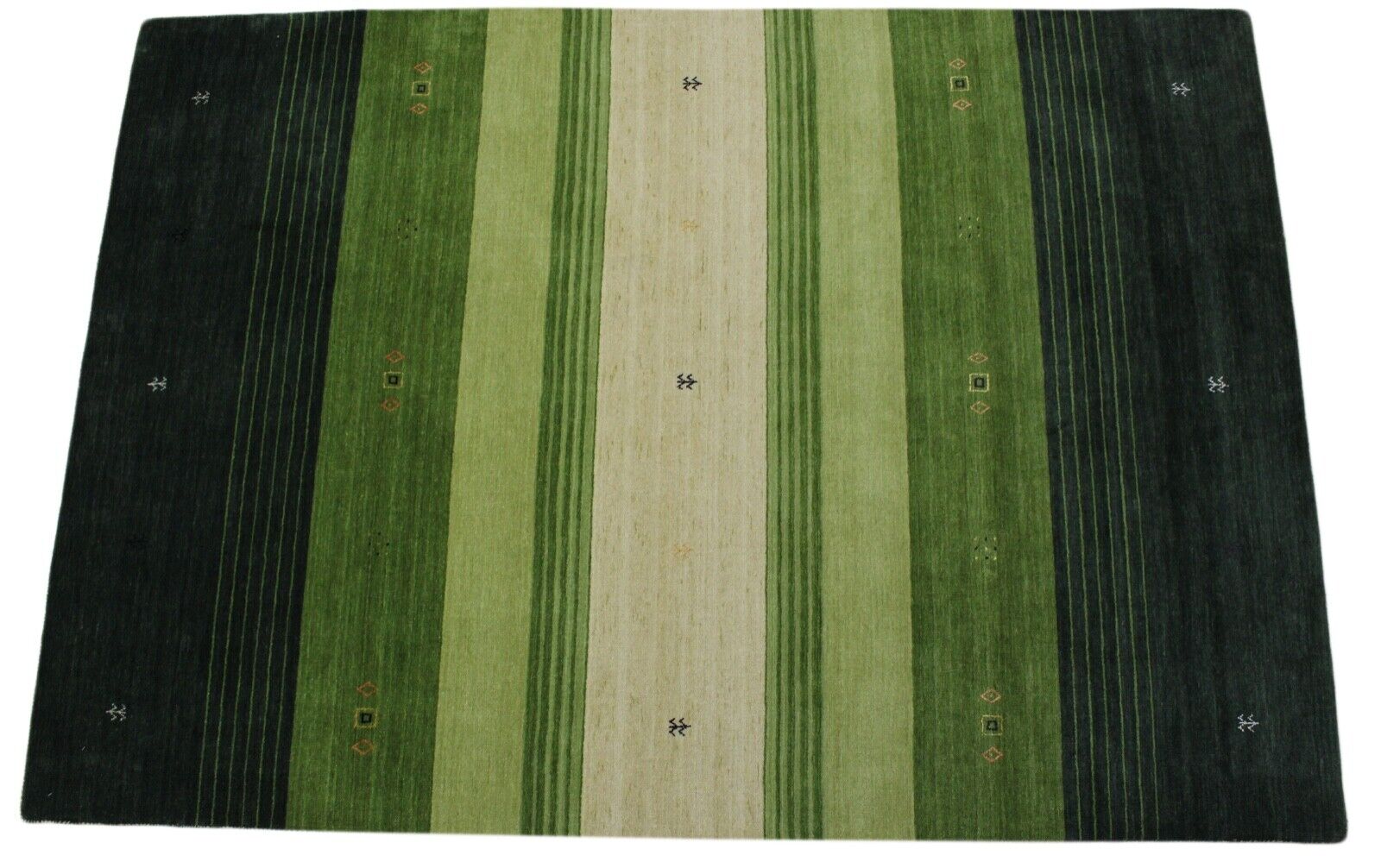 Gabbeh kilimas, žalias, 100 % vilna, 170 x 240 cm, rankomis austas rytietiškas kilimas, 500 mm