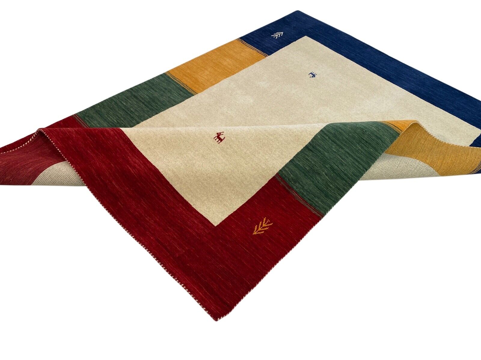 Tappeto Gabbeh, 100% lana, 200x300 cm, beige, tessuto a mano, tappeto orientale